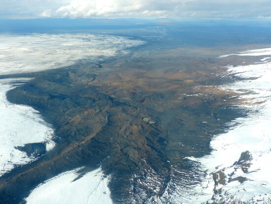 Blick vom Gletscher ins Tal