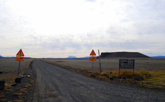 Abzweig der F 88 in Richtung Herðubreið und Askja
