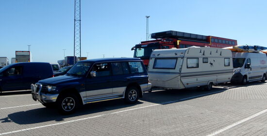 unser Gespann, dahinter ein Rotel