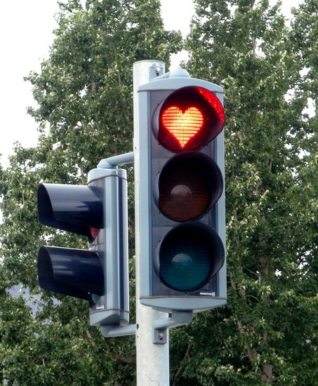 hier hölt man gern bei rot