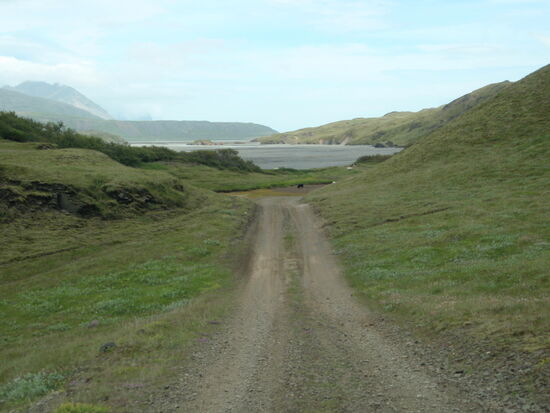 Abzweig zum Flußbett hinunter