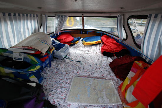 das Innenleben unseres kleinen Bootes vor der Abfahrt