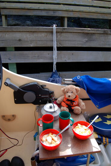 aber wir frühstückten erst einmal gemütlich in angenehmer Gesellschaft