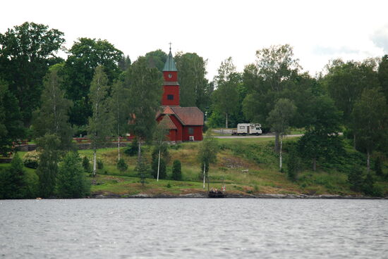 die Kirche von Trankil, auch ein beliebter Wohnmobil-Stellplatz