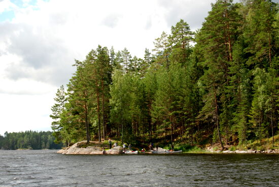 Landeplatz einer Paddelgruppe