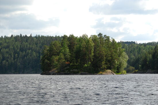 mehrfach sahen wir die Grenzmarkierungen, hier Salholmsröset