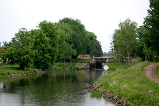 die Schleuse von Hajstorp kam in Sicht