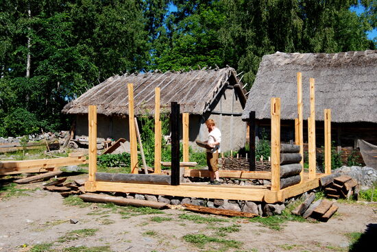 ein neues Haus wurde gerade aufgebaut