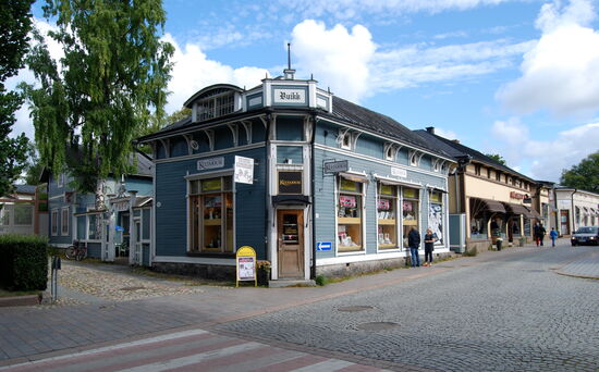 nach einer kurzen Weiterfahrt erreichten wir die Altstadt, Gamla Raumo