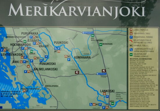 wir suchten uns einen Stellplatz im Angelgebiet Merikarvianjoki