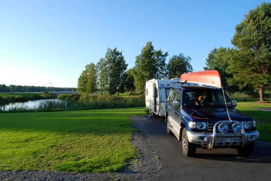 unser Stellplatz auf dem Campingplats von Karleby