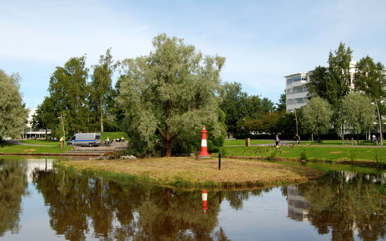 im Zentralpark am Sund, hier war früher eine Meeresbucht und der Hafen