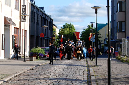 auf der Storgatan kam der Zug wieder zurück