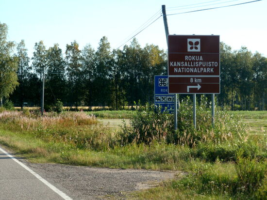 den Abzweig zum Nationalpark Rokua