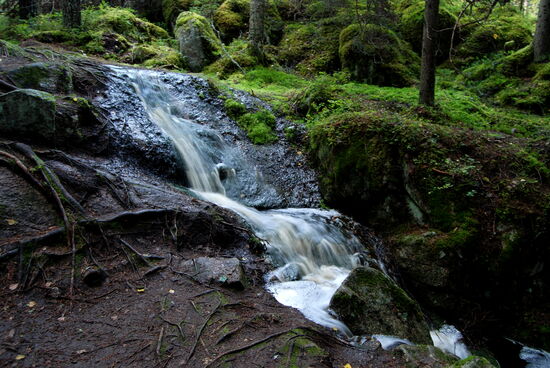 Wasserfall neben dem Weg