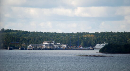 der Anleger von Långnäs auf Lumparland kam in Sicht
