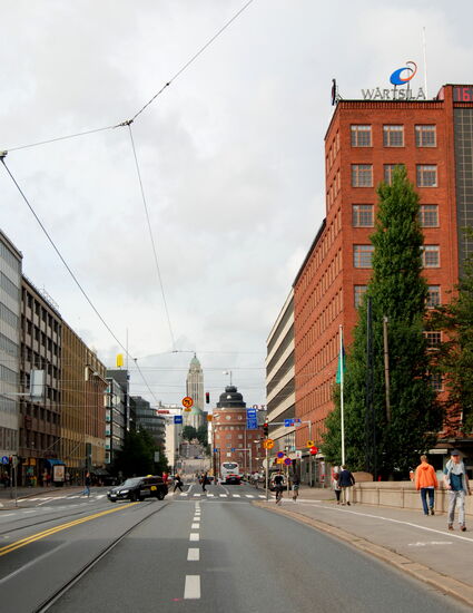 Blick von der Långa bron, der langen Brücke die Broholmsgatan entlang