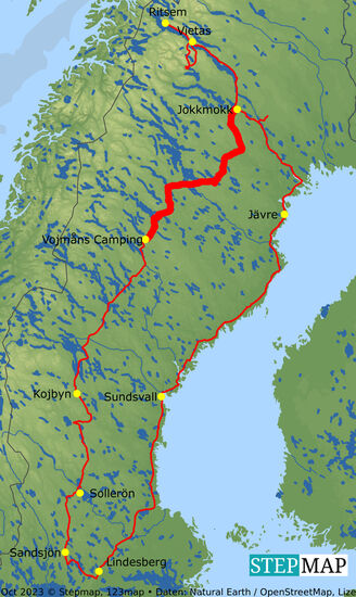 unsere Fahrt nach Vojmåns Camping