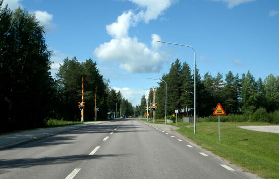Bahnübergang der Inlandsbanan bei Jokkmokk