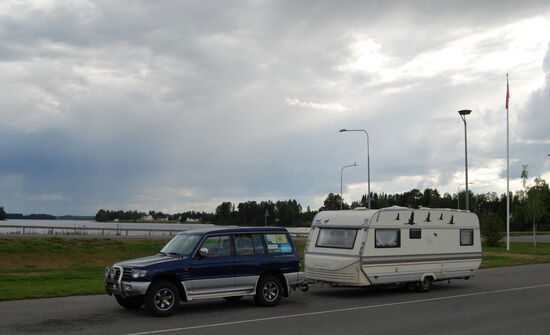auf dem Parkplatz