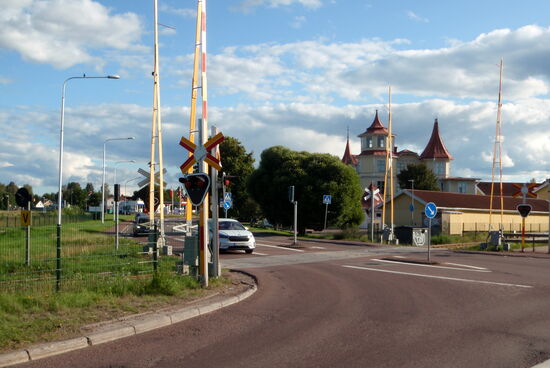 Bahnübergang in Mora
