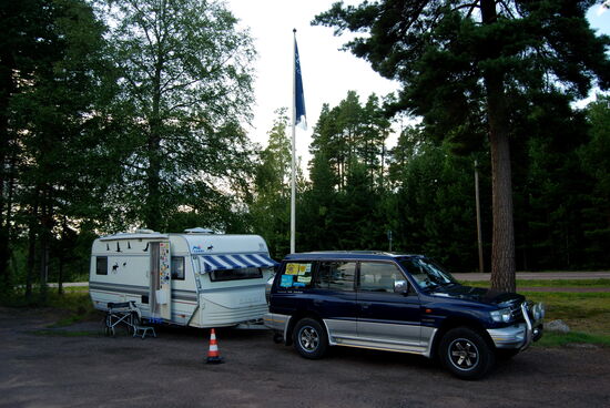 erreichten unseren Stellplatz auf dem Parkplatz vor dem Campingplats Sollerön
