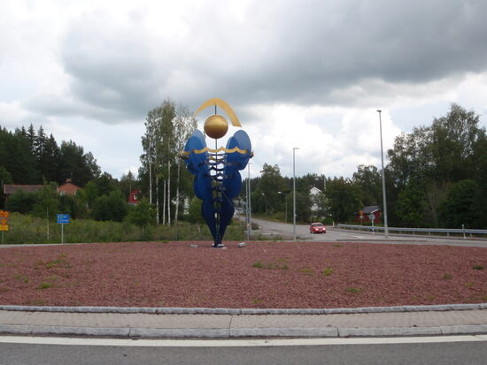 Rondell an der Einfahrt nach Vansbro