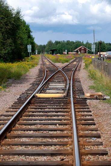 Blick zum Bahnhof und der Güteranlage