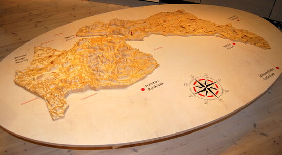 das Relief des Welterbegietes Laponia