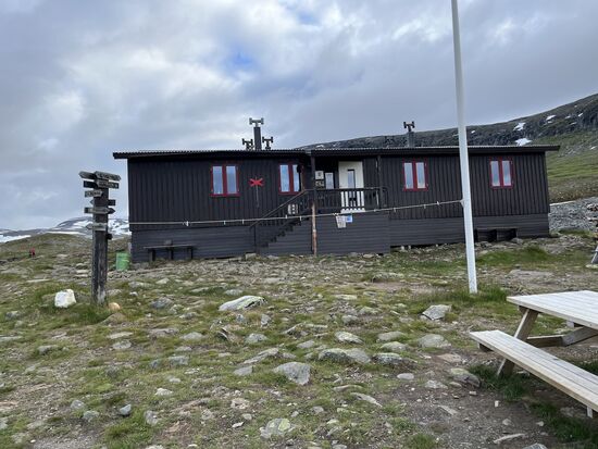 Tjäktja-Hütte, die am höchsten gelegene Hütte auf unserer Wanderung