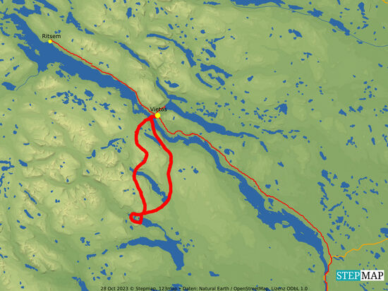 die ungefähre Flugroute