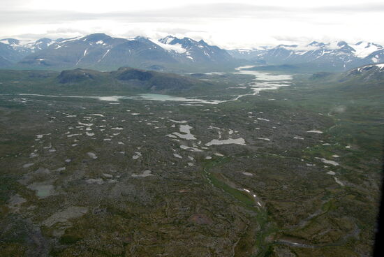 Blick in den Sarek-Nationalpark in Richtung Rapadalen