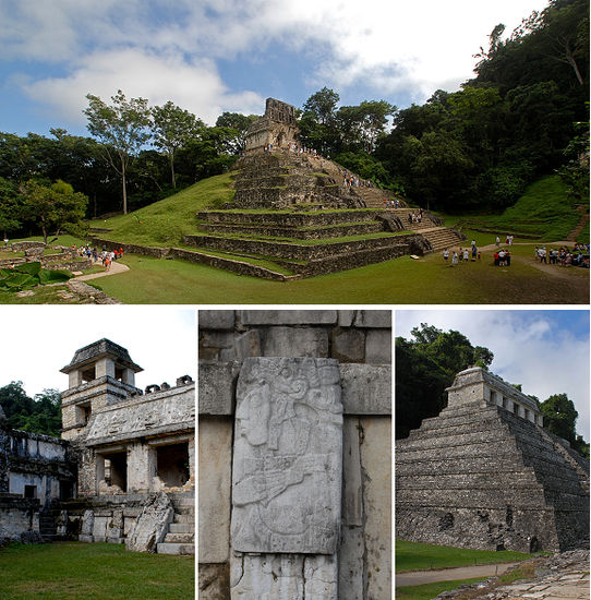 Palenque - Tempel des Kreuzes -Palast - Tafel - Tempel der Inschriften