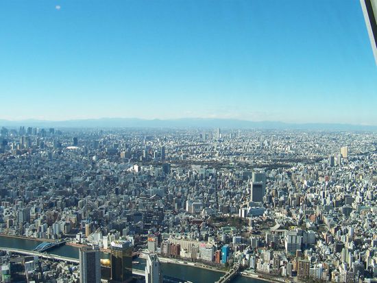 Coruscant? 
Häuser bis zum Horizont