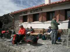 Rast beim Aufstieg an der Altavista Hütte