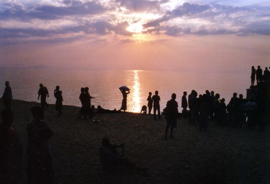 Sonnenuntergang am Malawi-See, schon eine ferne Erinnerung