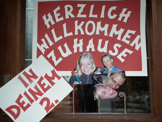 Und auch hier wartete ein Willkommens-Schild auf mich 