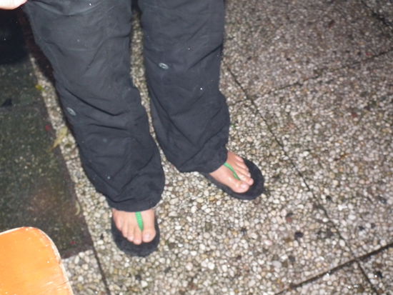 Tja, das Schuhwerk musste ich dann ganz schnell tauschen. Goodbye FlipFlops 