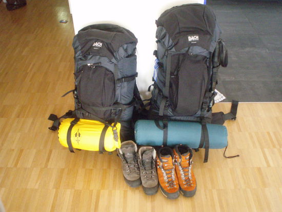 Alles im Rucksack dabei was wir brauchen für die nächsten 3 Monate!!!!!