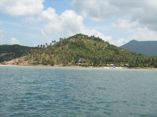 So sieht Koh Phangan vom Wasser aus aus