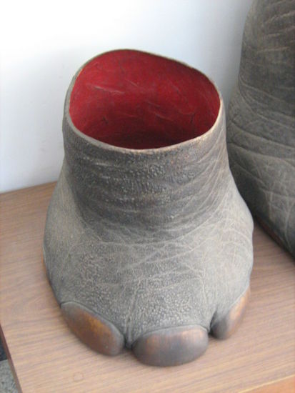 Ein ausgehöhlter Elefantenfuß - allerhand oder?! Ist nämlich ein echter. Soll man den nun als Vase verwenden?