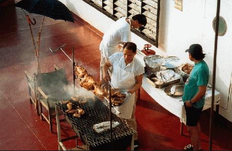 Puter und Enten am Grill
