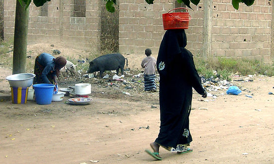 Hier wird Geschirr gewaschen...