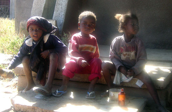 Nachbarskinder Kinder mit Licht gemalt