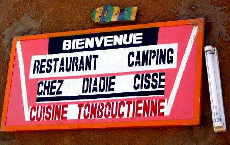 Restaurant in Bambara Maoundé, die erste Zwischenstation nach Timbuktu