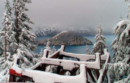 Crater Lake im Schnee - Ende Sept.05