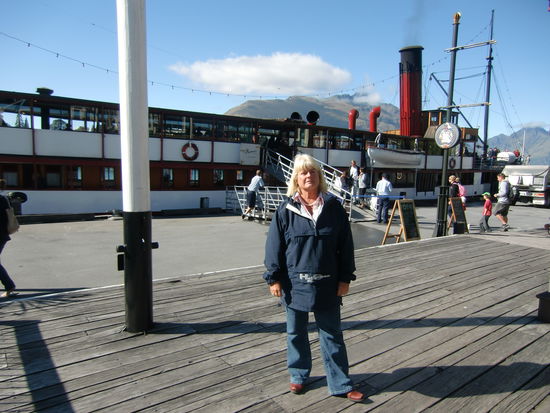 Das Dampfschiff TSS Earnslaw, mit dem wir eine Bootstour auf dem Lake Wakatipu gemacht haben.