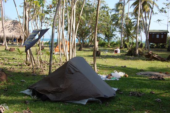 Unser Campingplatz am Morgen