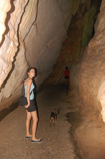 Ein kleiner Hund tänzelte uns immer zwischen den Beinen herum. 