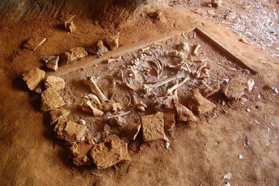 Dieser arme Kerl hat seine Höhlenforschung nicht so toll überstanden...